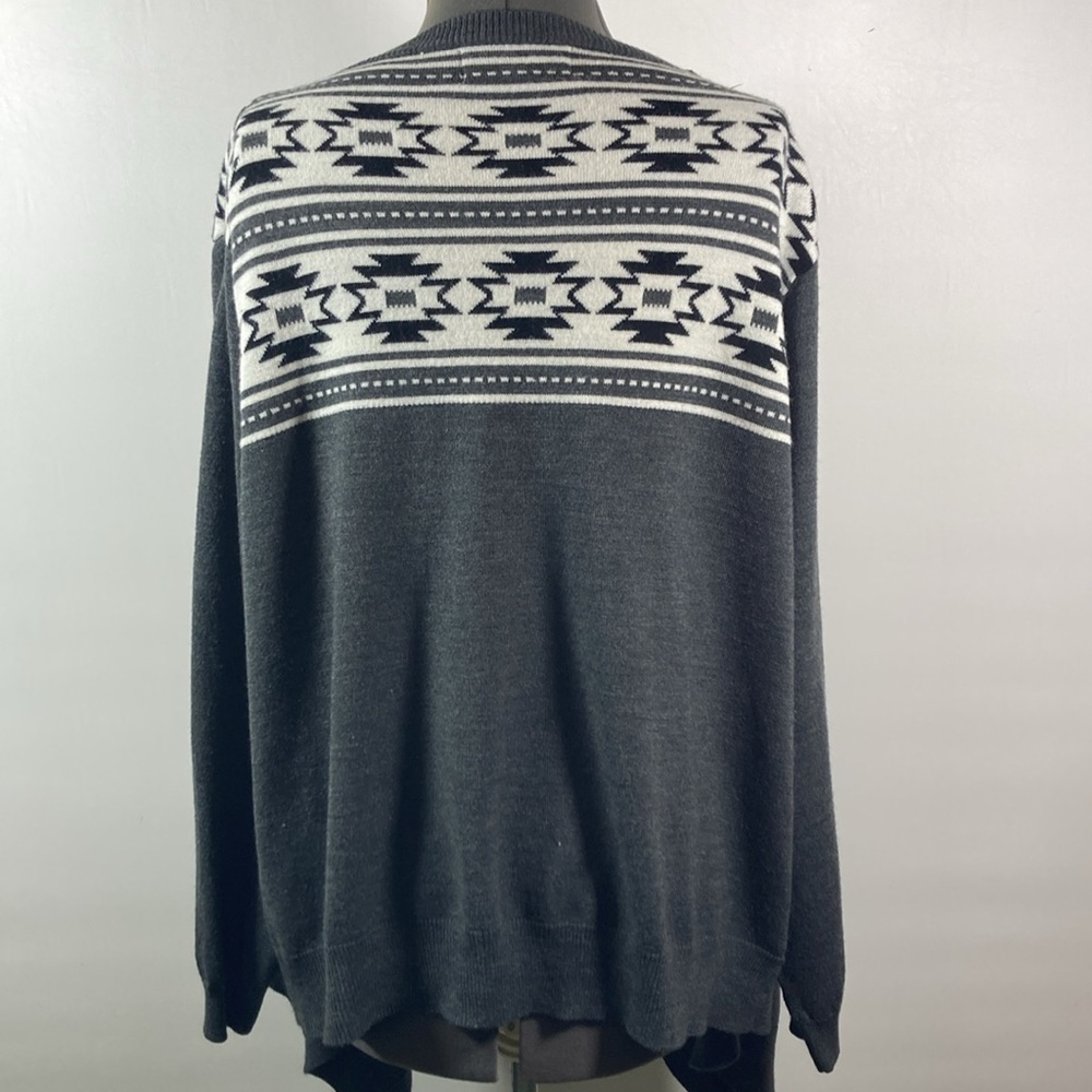 Morgan City Sweater Women Women Size XXL Gray & White Lap Over Front Long Sleeve - Picture 7 of 11